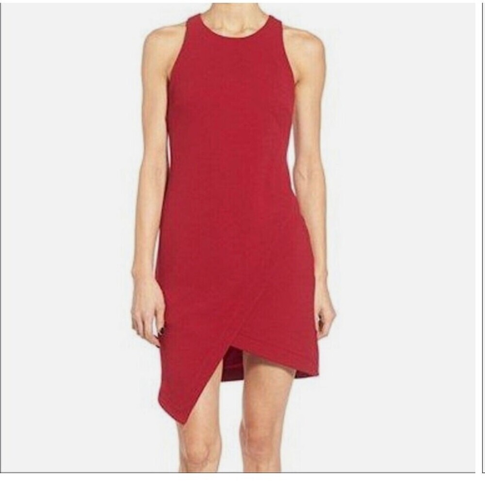 Leith dress Nordstrom Pink Crossover Asymmetric Front Open Back Sheath burgundy